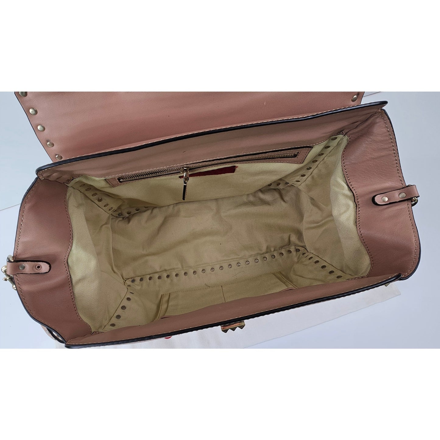 Valentino Taupe Leather Rockstud Crossbody Bag