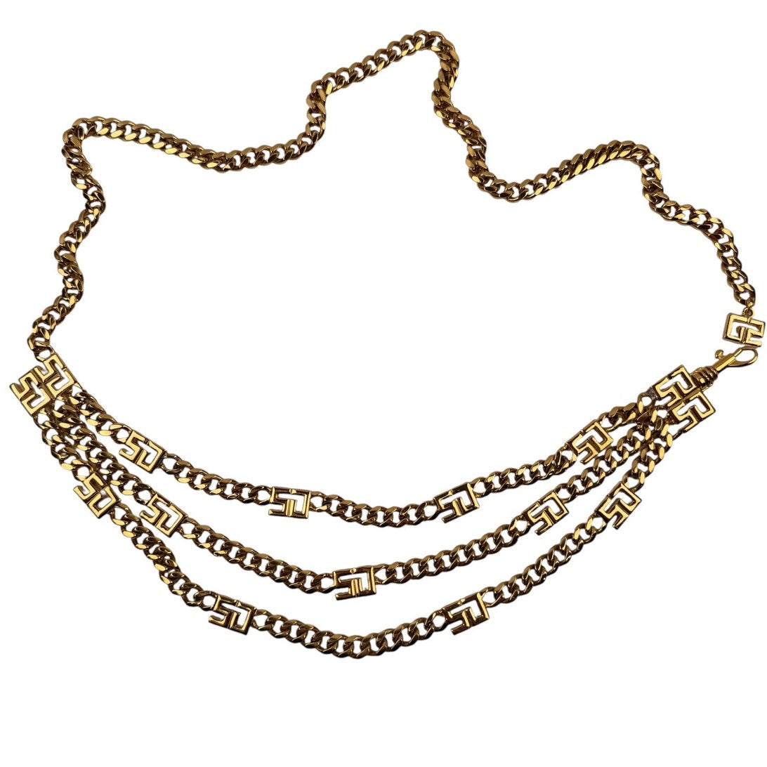 St. John Gold SJ Logo Layered Chain Belt Vintage