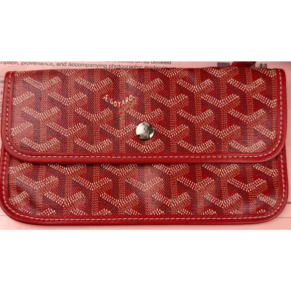 GOYARD Herringbone Saint Louis GM Tote Bag PVC with Pouch Red