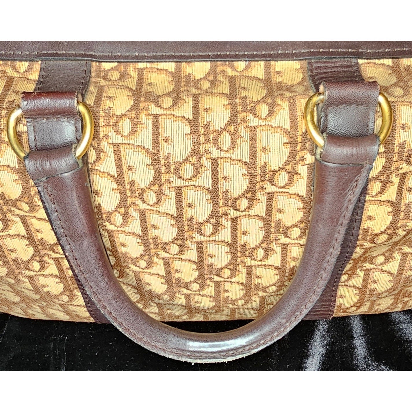 CHRISTIAN DIOR 1960s RARE Early Oblique Monogram Box Travel Bag