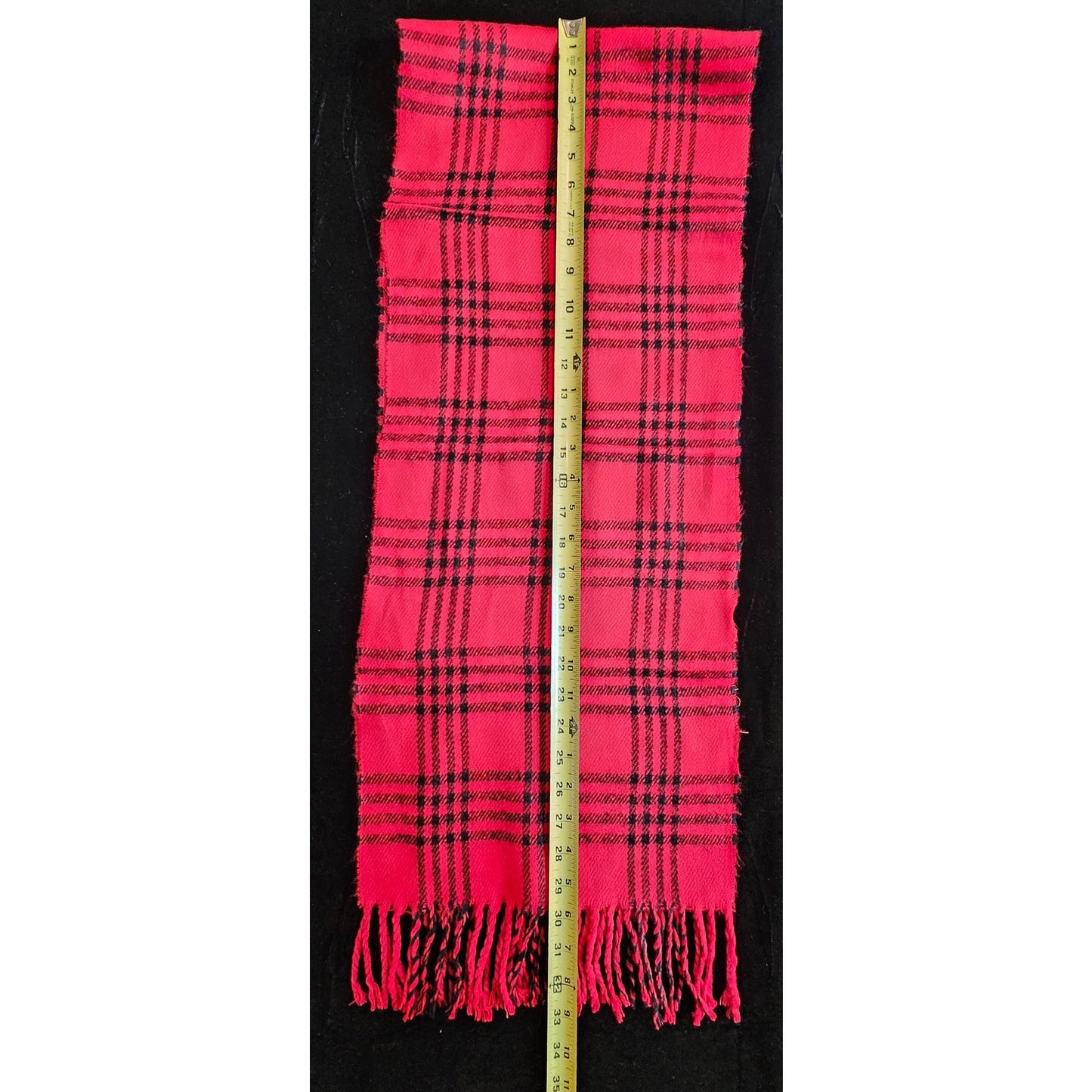 BURBERRYs of London 100% Lambswool RED Scarf Shawl Nova Check Vintage Made In England