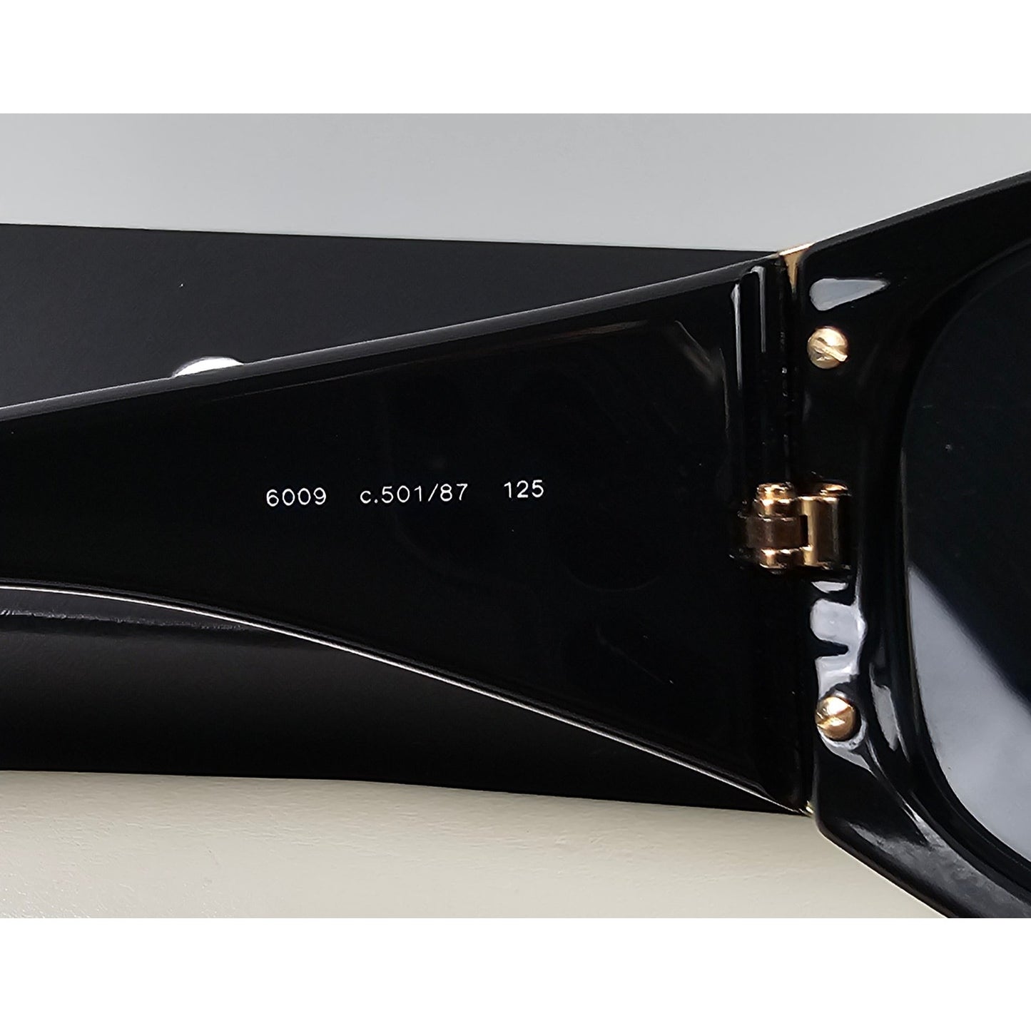 Chanel black 6009 Shield Sunglasses with gold detail