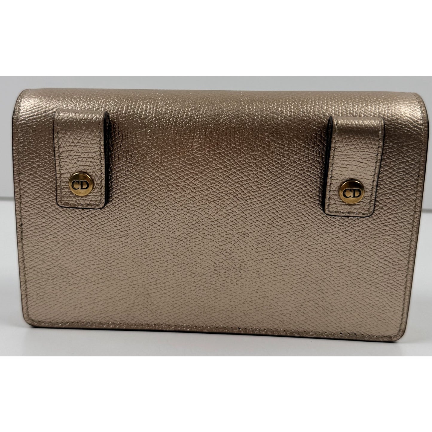 Christian Dior Metallic Grained Calfskin Saddle Belt Bag in gold