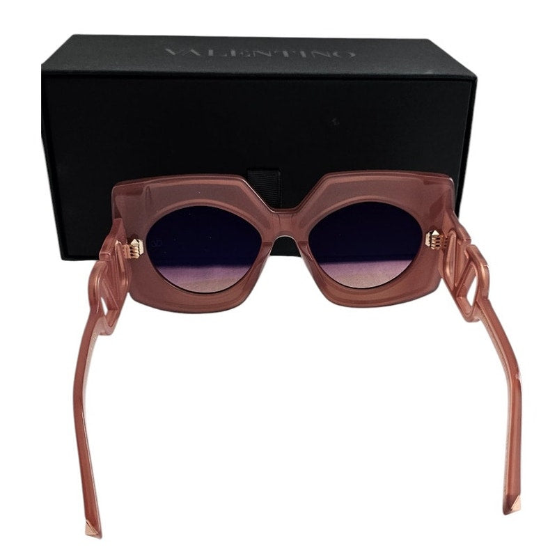 Valentino Garavani V-Soul butterfly sunglasses in powder pink Japanese acetate with gradient lenses and rose gold titanium details