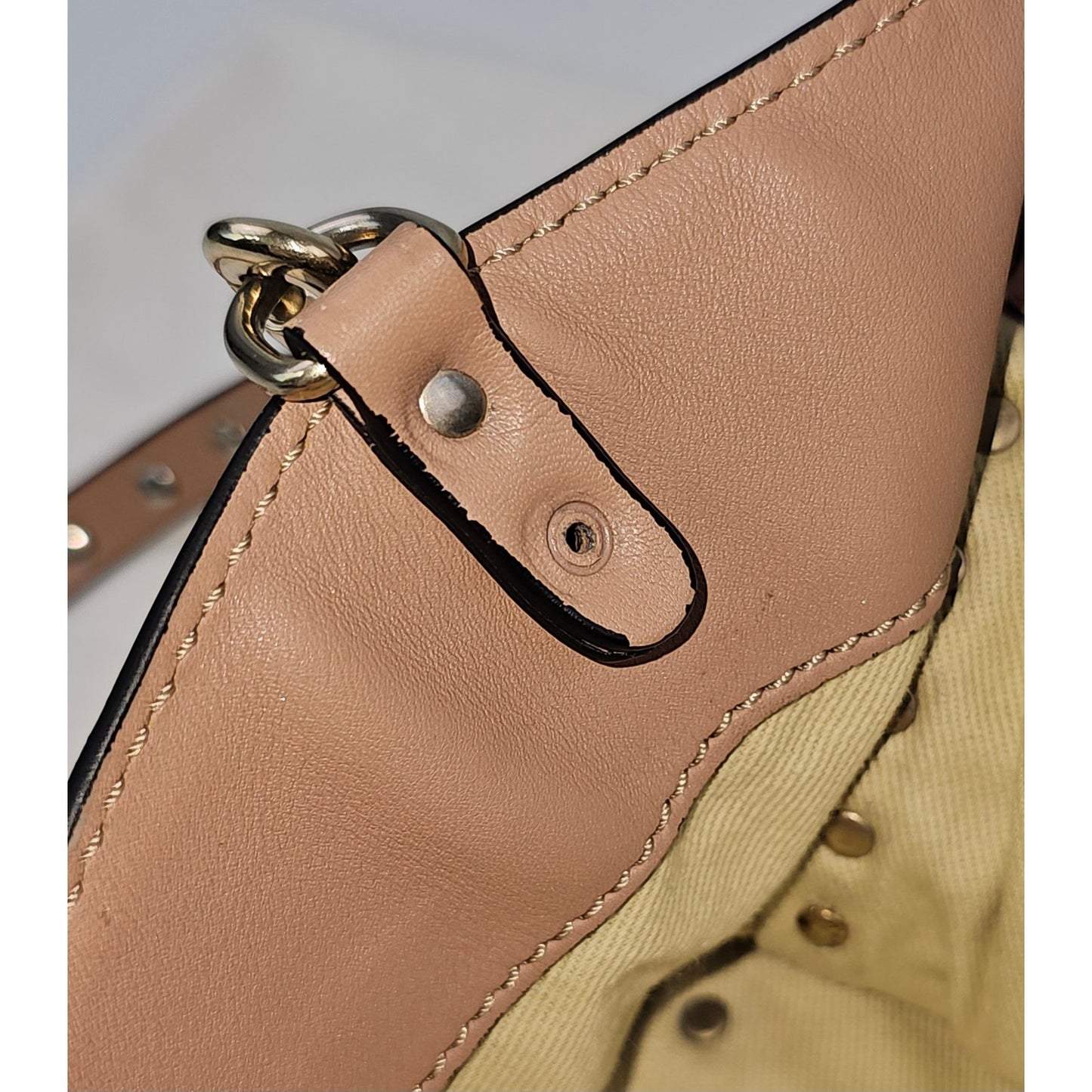 Valentino Taupe Leather Rockstud Crossbody Bag