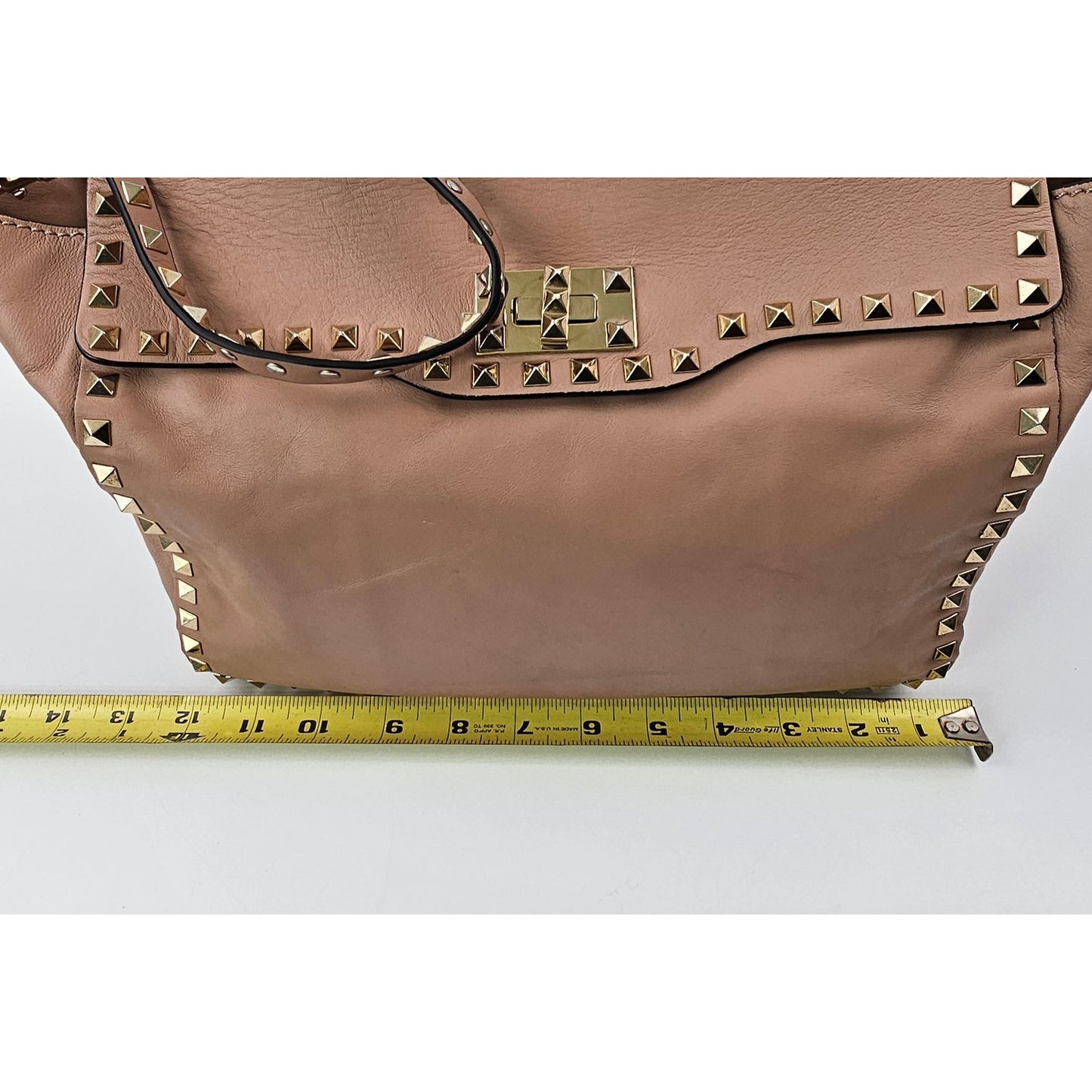Valentino Taupe Leather Rockstud Crossbody Bag