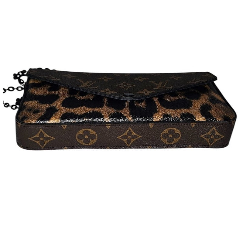 Louis Vuitton Felicie Pochette Monogram Canvas and Wild Animal Print