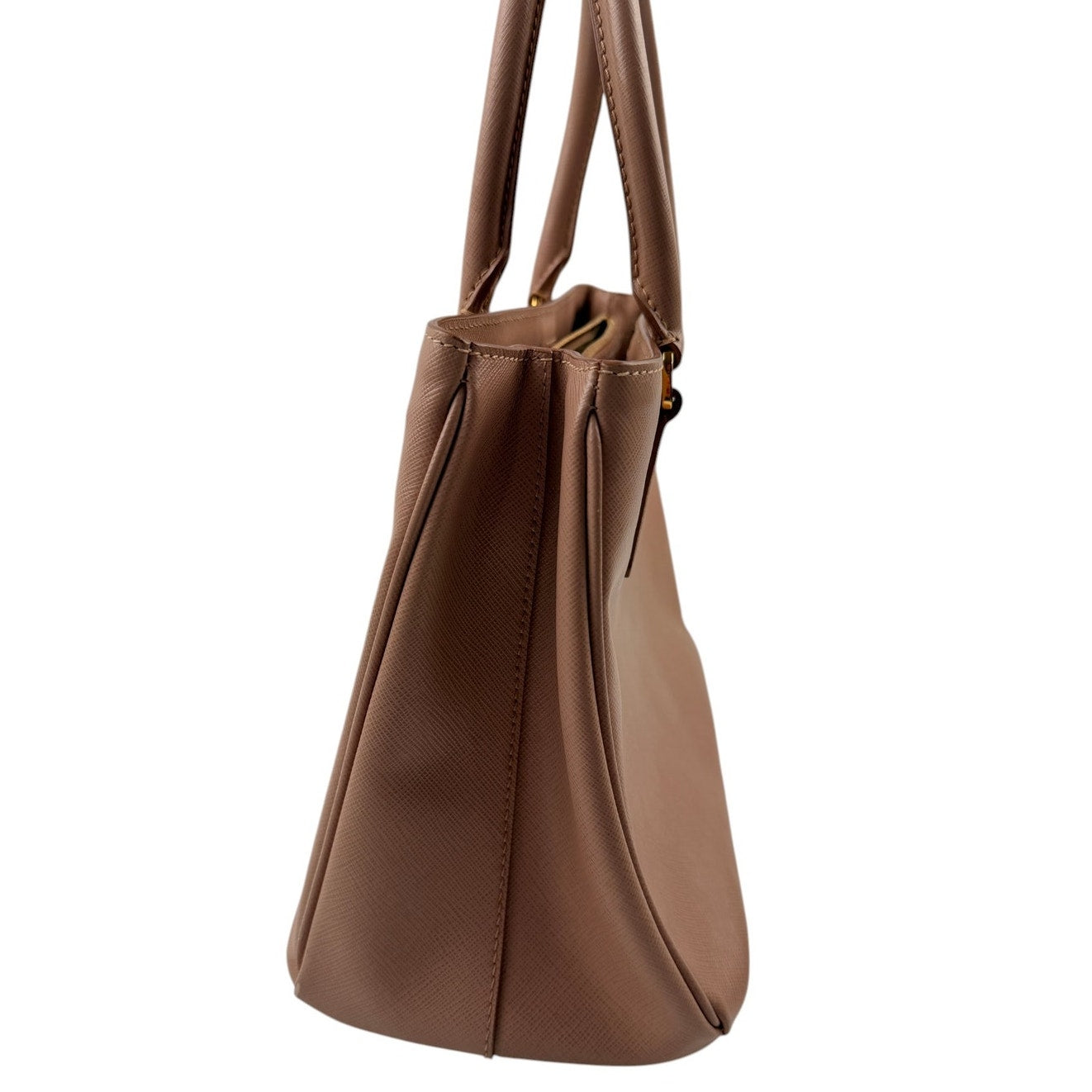 Prada  Nude/Pink Saffiano Leather Galleria Double Zip