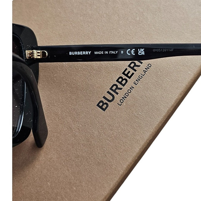 Burberry BE4366 Tamsin cat-eye sunglasses in black acetate with grey gradient lenses