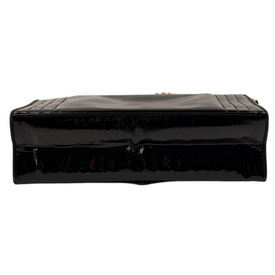 Chanel  Vintage CC Black Patent Envelope Flap Bag
