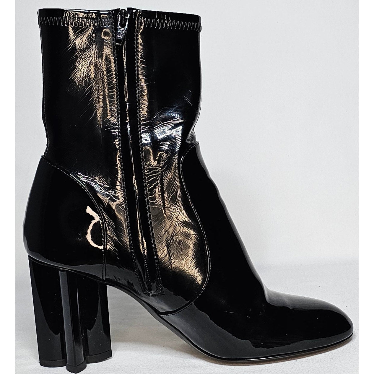 Louis Vuitton Silhouette Ankle Boot in Black Patent Leather