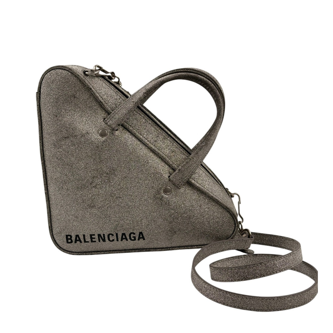 Balenciaga Glitter Triangle Chain Duffel XS