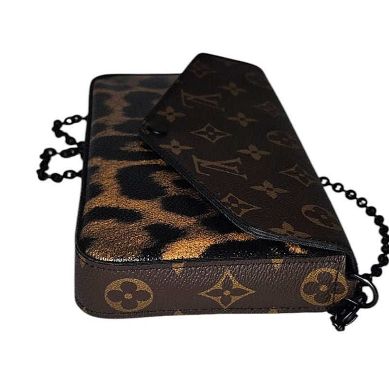 Louis Vuitton Felicie Pochette Monogram Canvas and Wild Animal Print