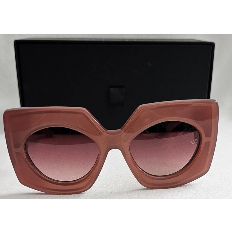 Valentino Garavani V-Soul butterfly sunglasses in powder pink Japanese acetate with gradient lenses and rose gold titanium details