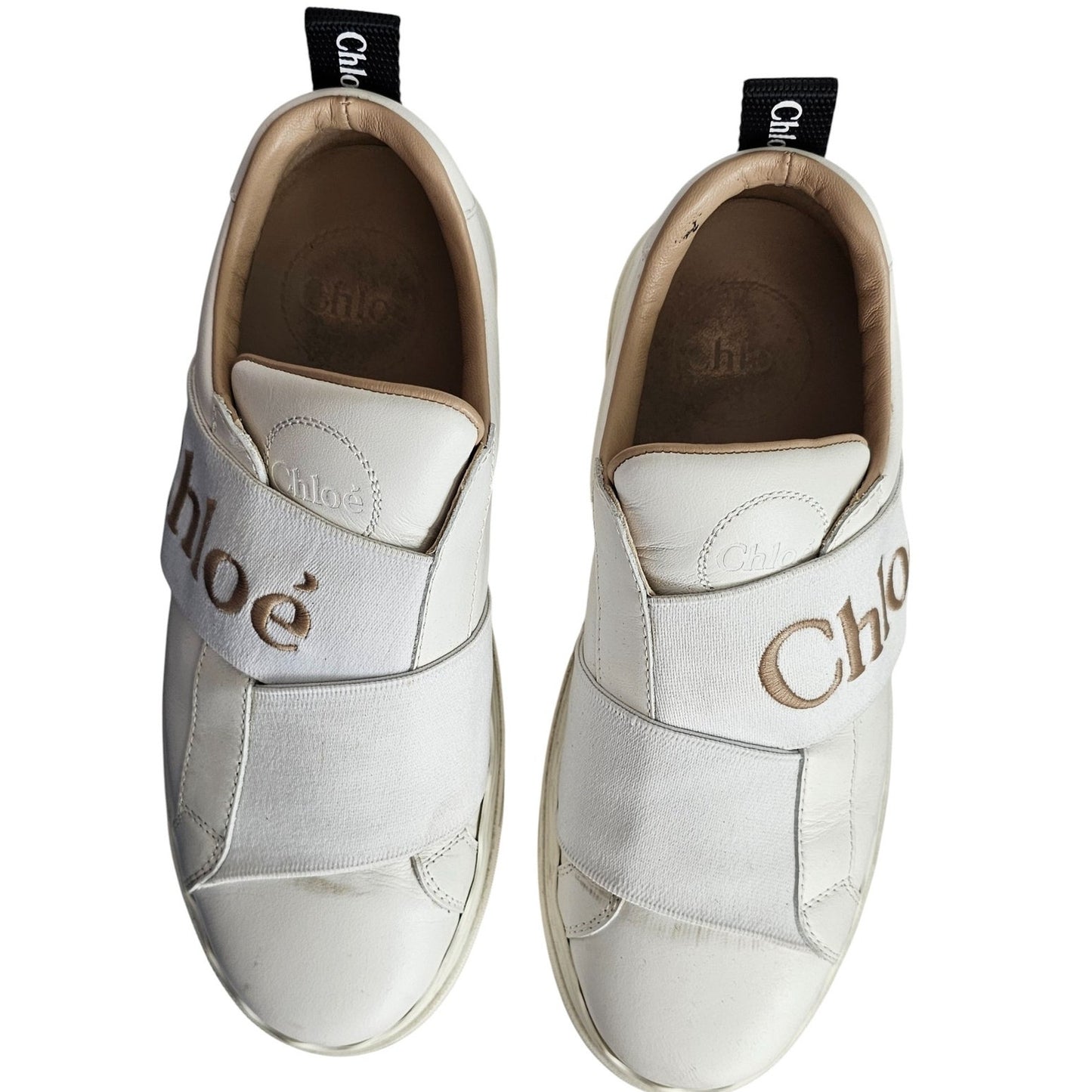Chloé Lauren logo-strap leather slip-on sneaker Size 35