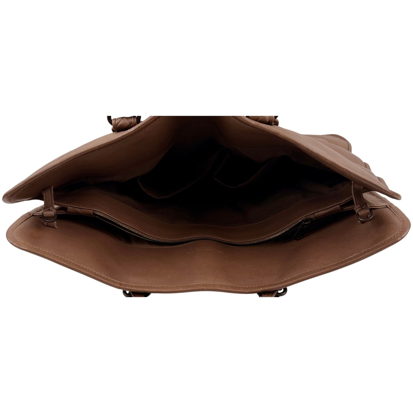 Bottega Veneta Intrecciato Leather Briefcase Bag Brown