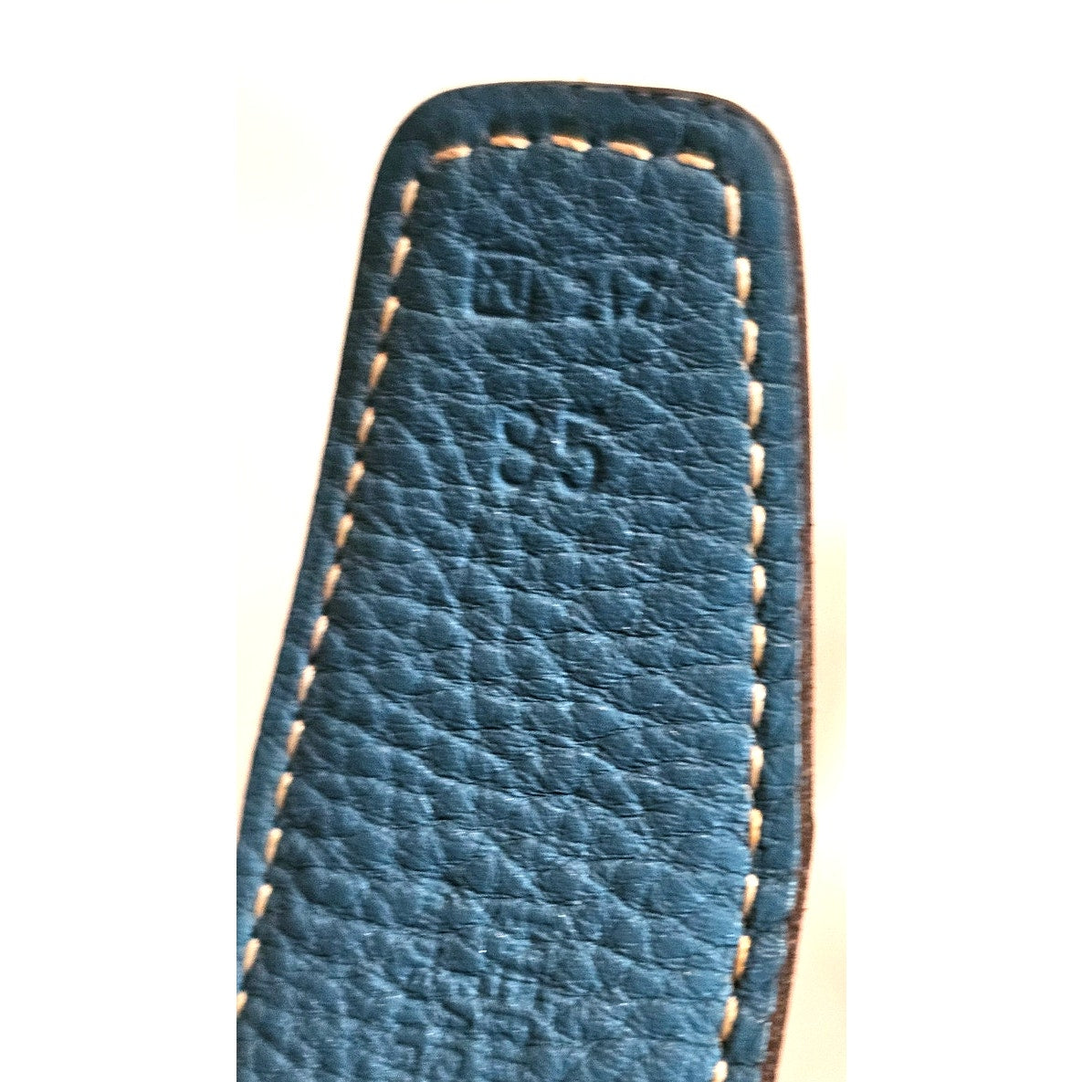 Hermès H-belt reversible black and blue jean Togo box calf leather strap