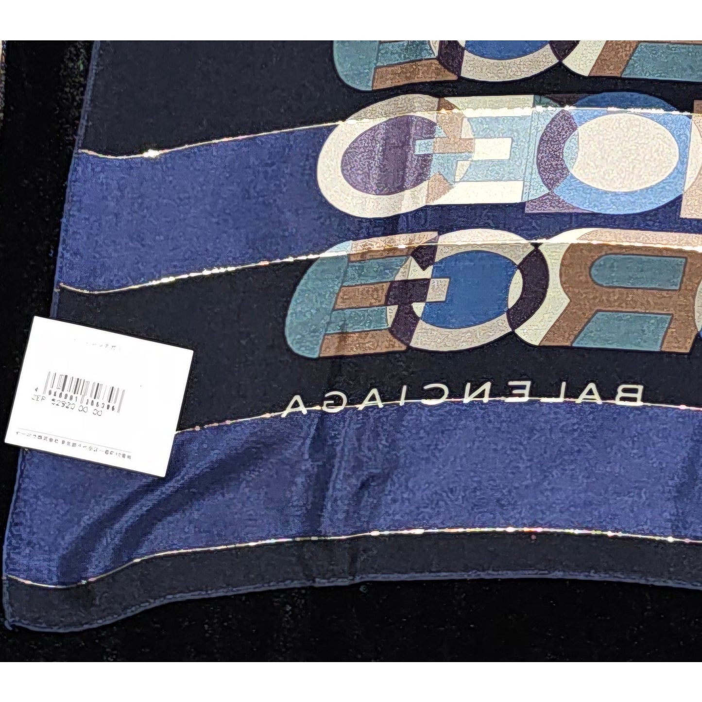 NWT Vintage Balenciaga Geomatric Abstract Baroque Theme Silk Scarf