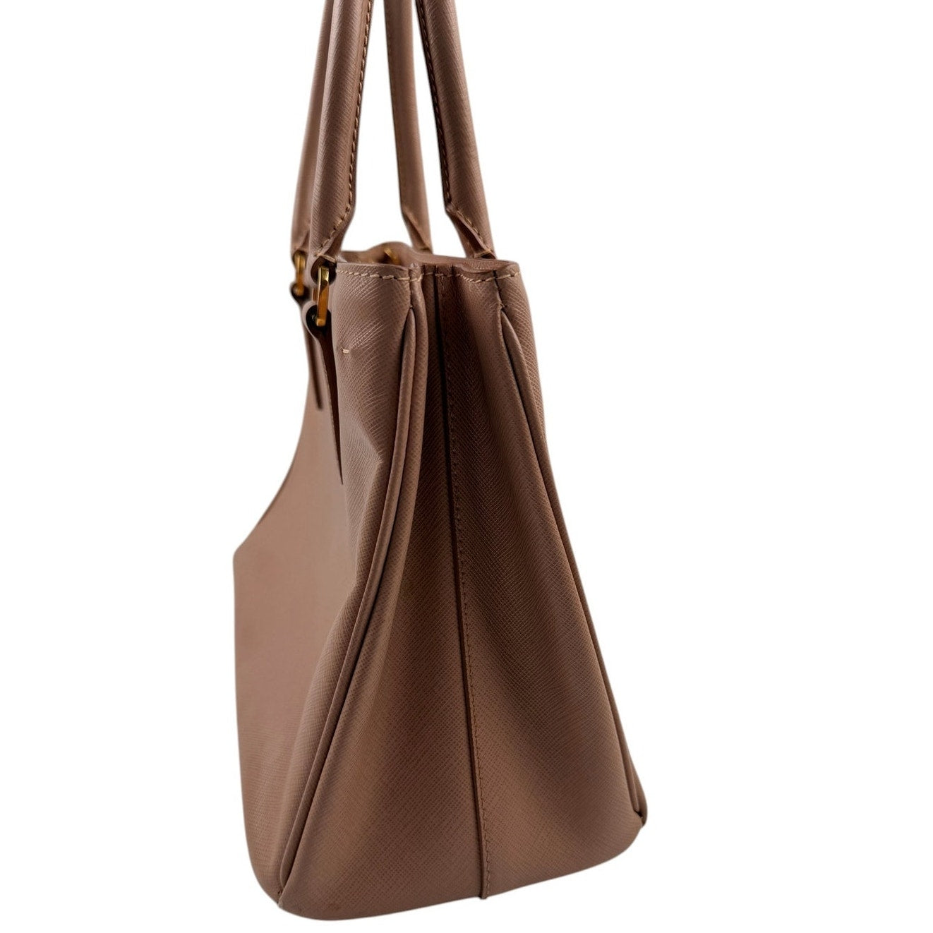 Prada  Nude/Pink Saffiano Leather Galleria Double Zip