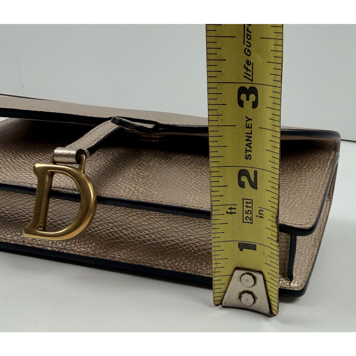 Christian Dior Metallic Grained Calfskin Saddle Belt Bag in gold