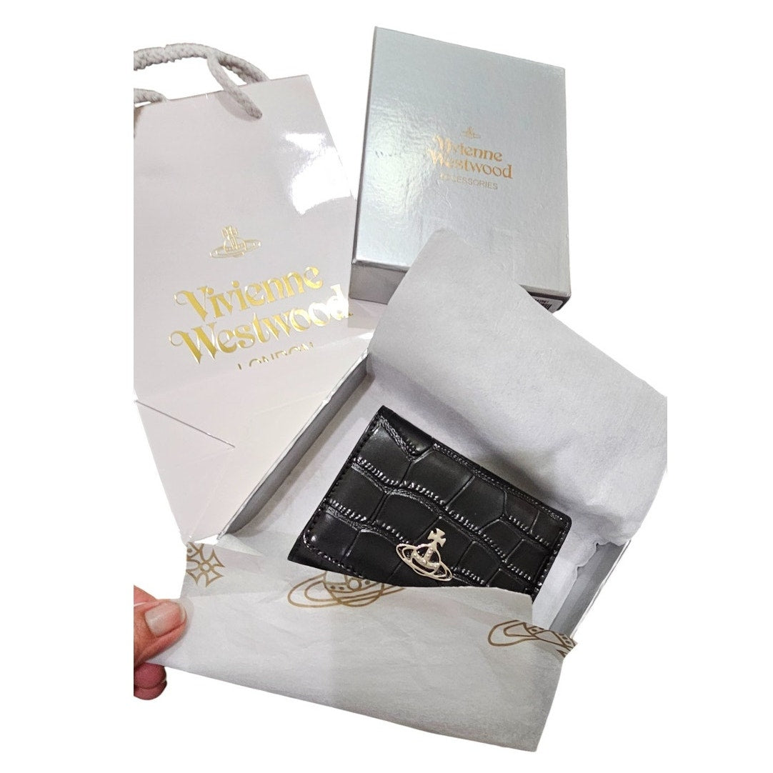 Vivienne Westwood Small Frame Wallet Croc Embossed