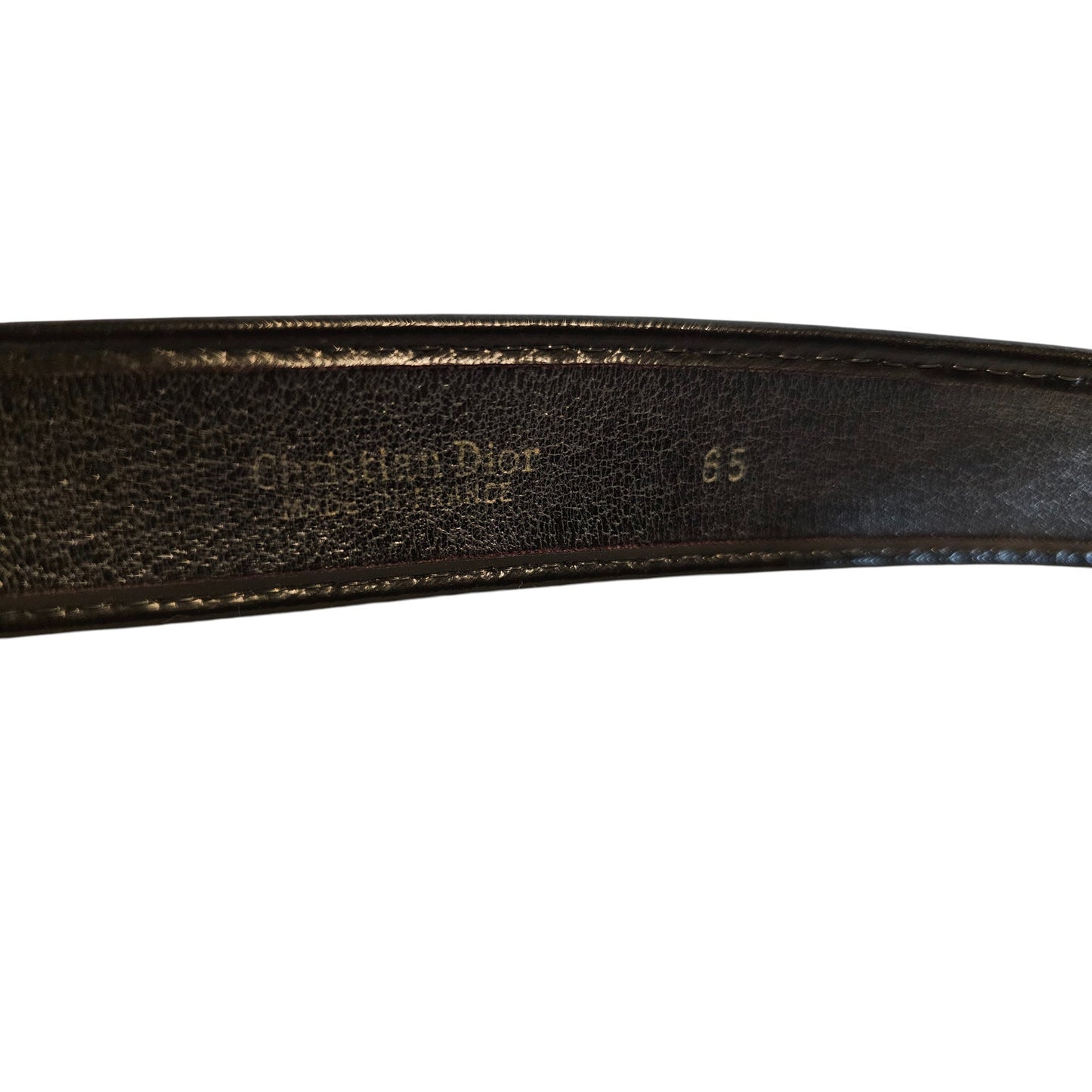 Christian Dior Vintage Women's Belt in Brown Leather/Canvas with a gold-tone CD buckle.