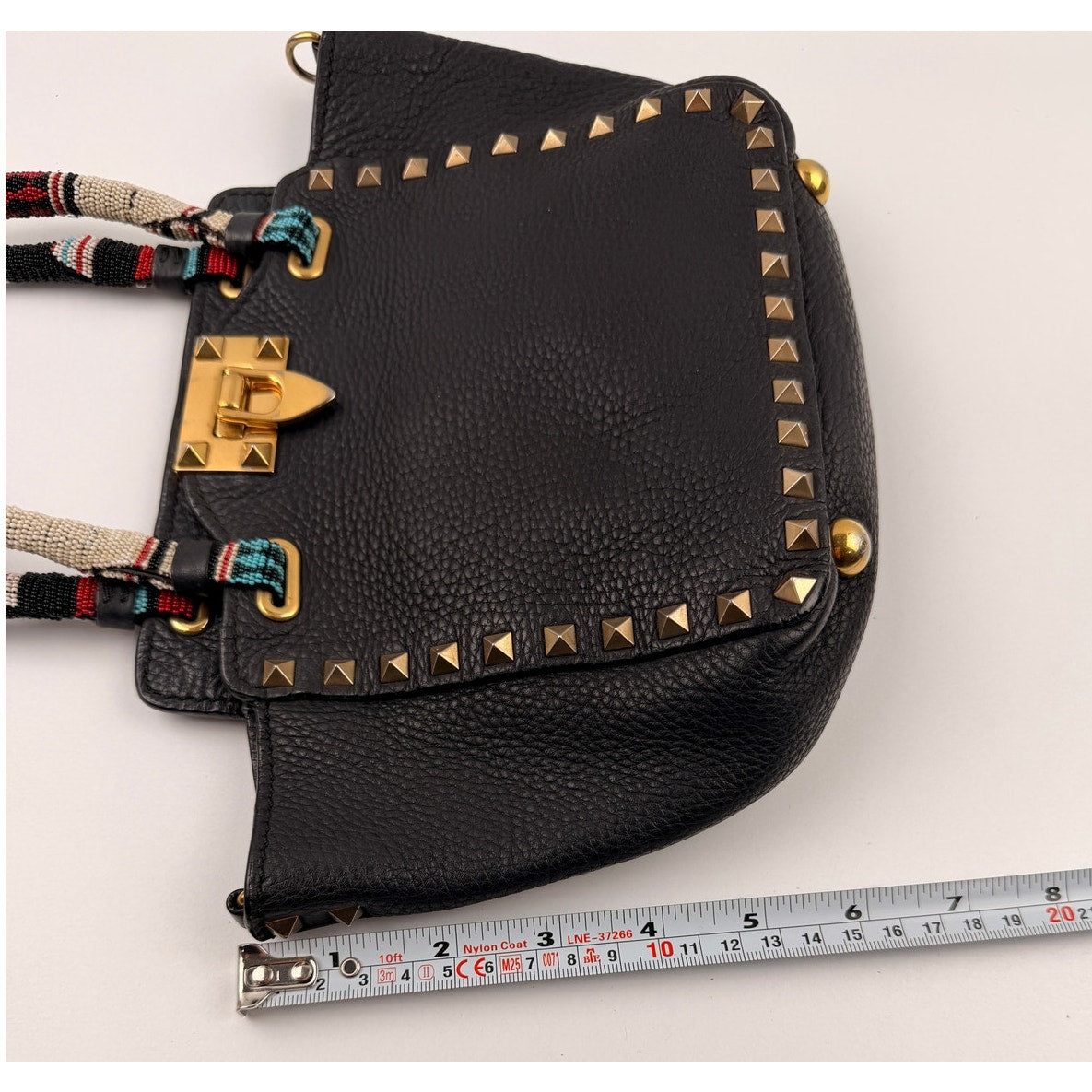 Valentino  Rockstud Mini Tote with Beaded Top Handle