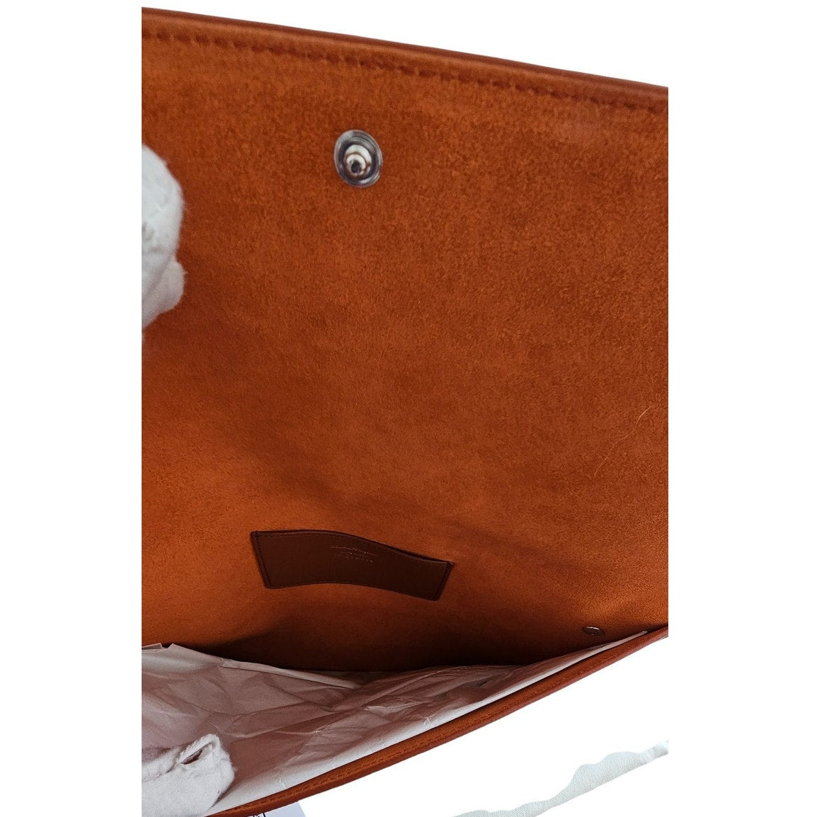 Salvatore Ferragamo Brown Pebbled Leather Clutch Bag