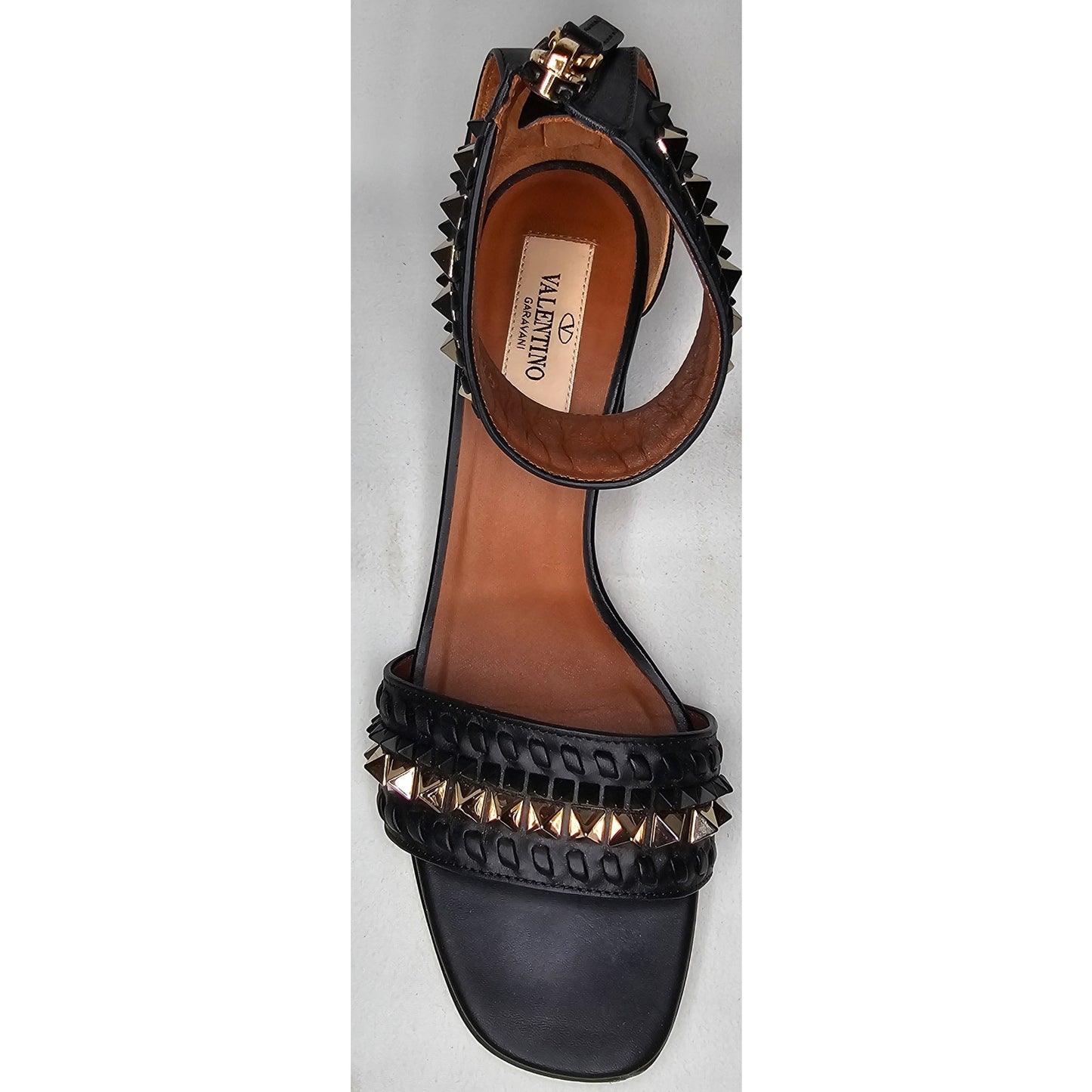 Valentino Garavani Rockstud black leather sandals