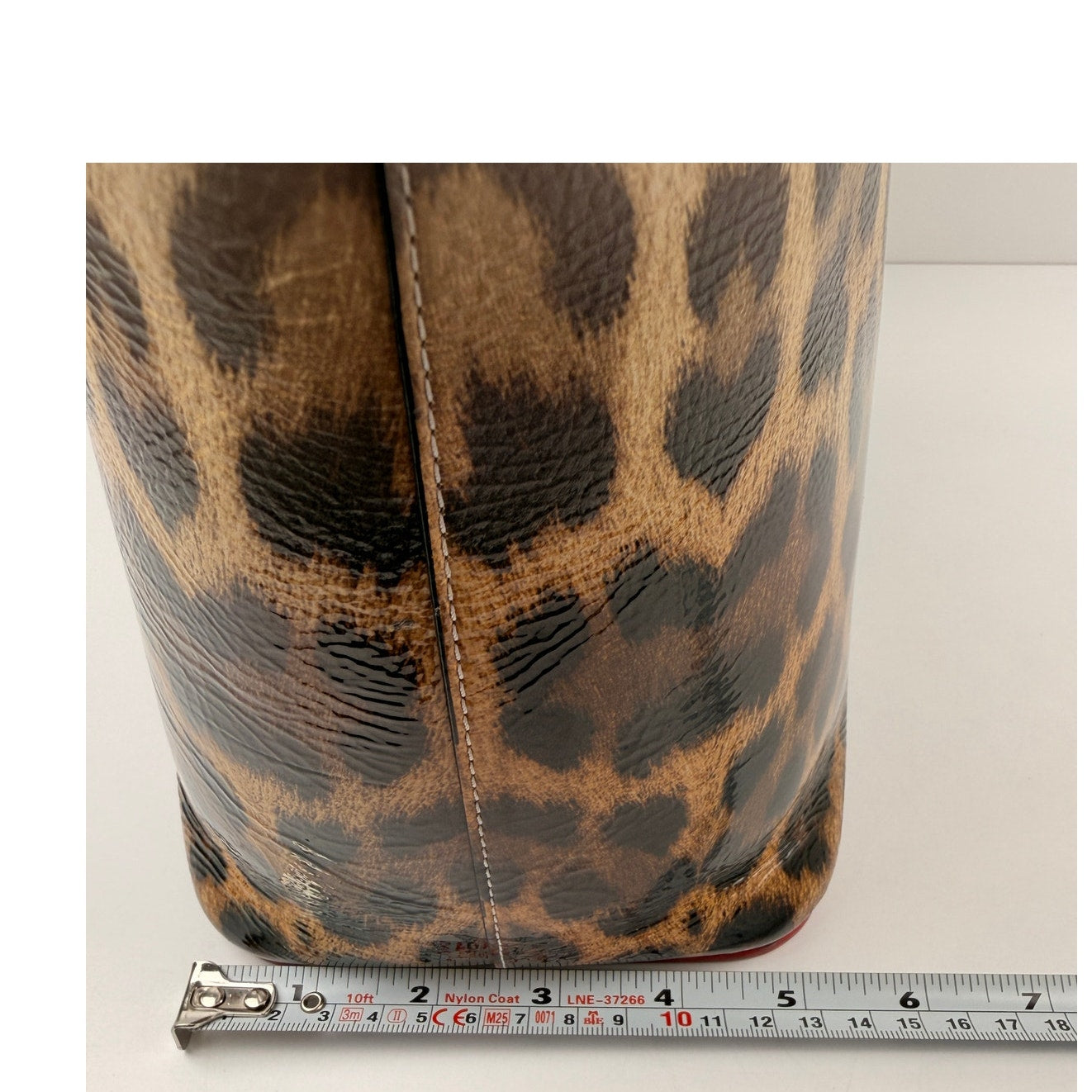 Christian Louboutin Calfskin Degrade Leopard Print Spikes East West Cabata Tote White Multi