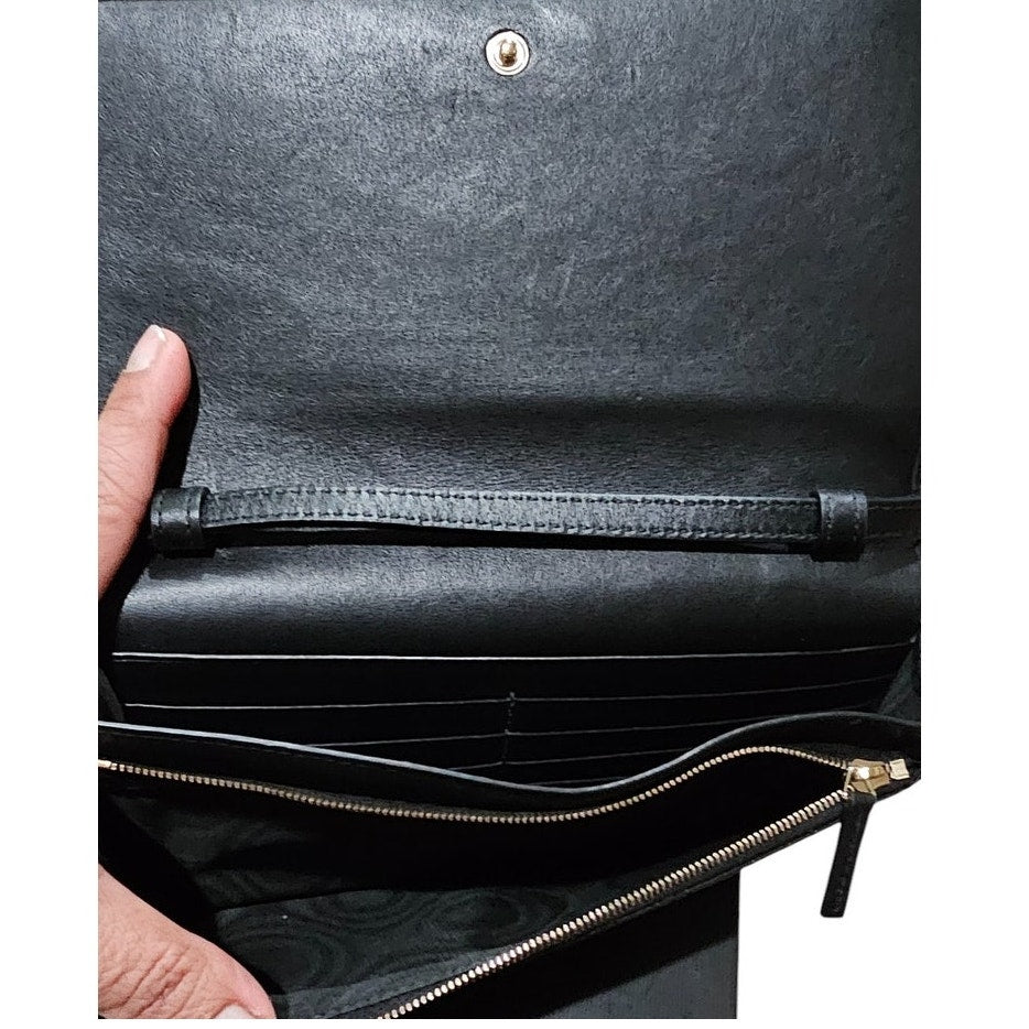 Gucci  Microguccissima Crossbody Wallet on Strap Black