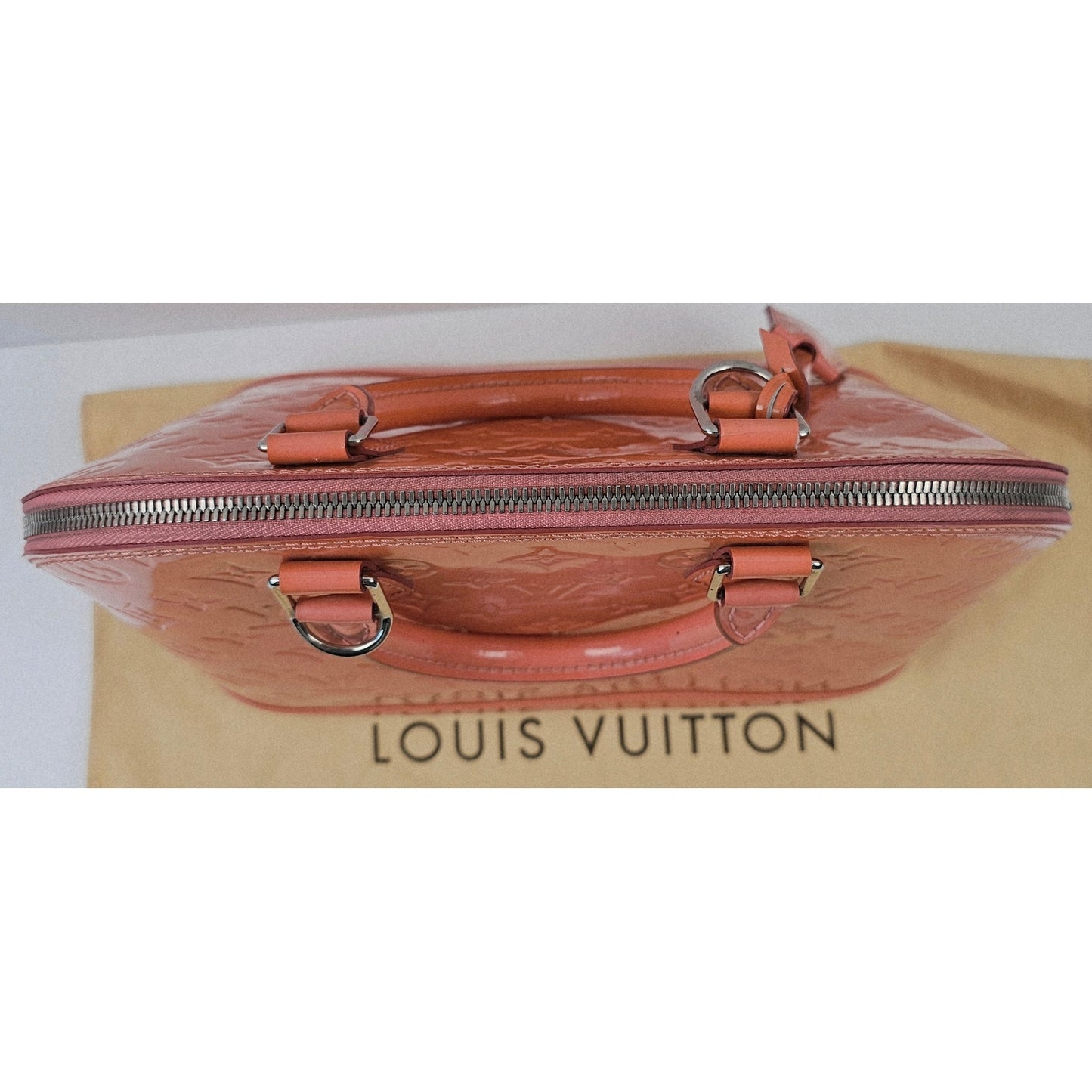 Louis Vuitton Rose Litchi Monogram Vernis Alma PM Bag