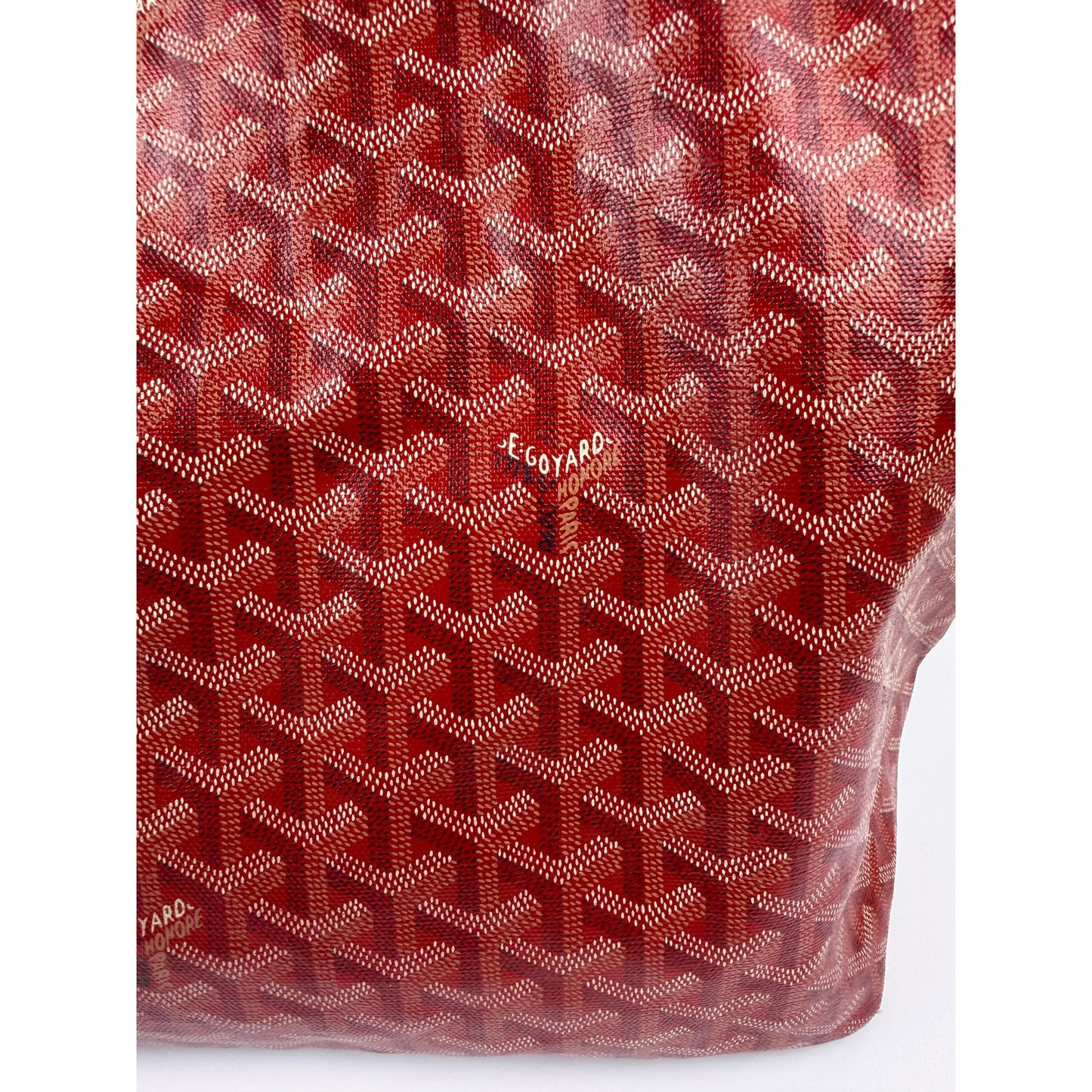 GOYARD Herringbone Saint Louis GM Tote Bag PVC with Pouch Red