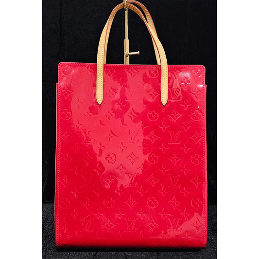 Louis Vuitton Red Monogram Vernis Reade MM Tote