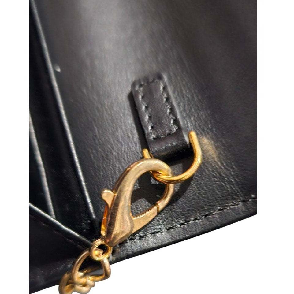 F is Fendi Continental Wallet on Chain Zucca Embossed Leather