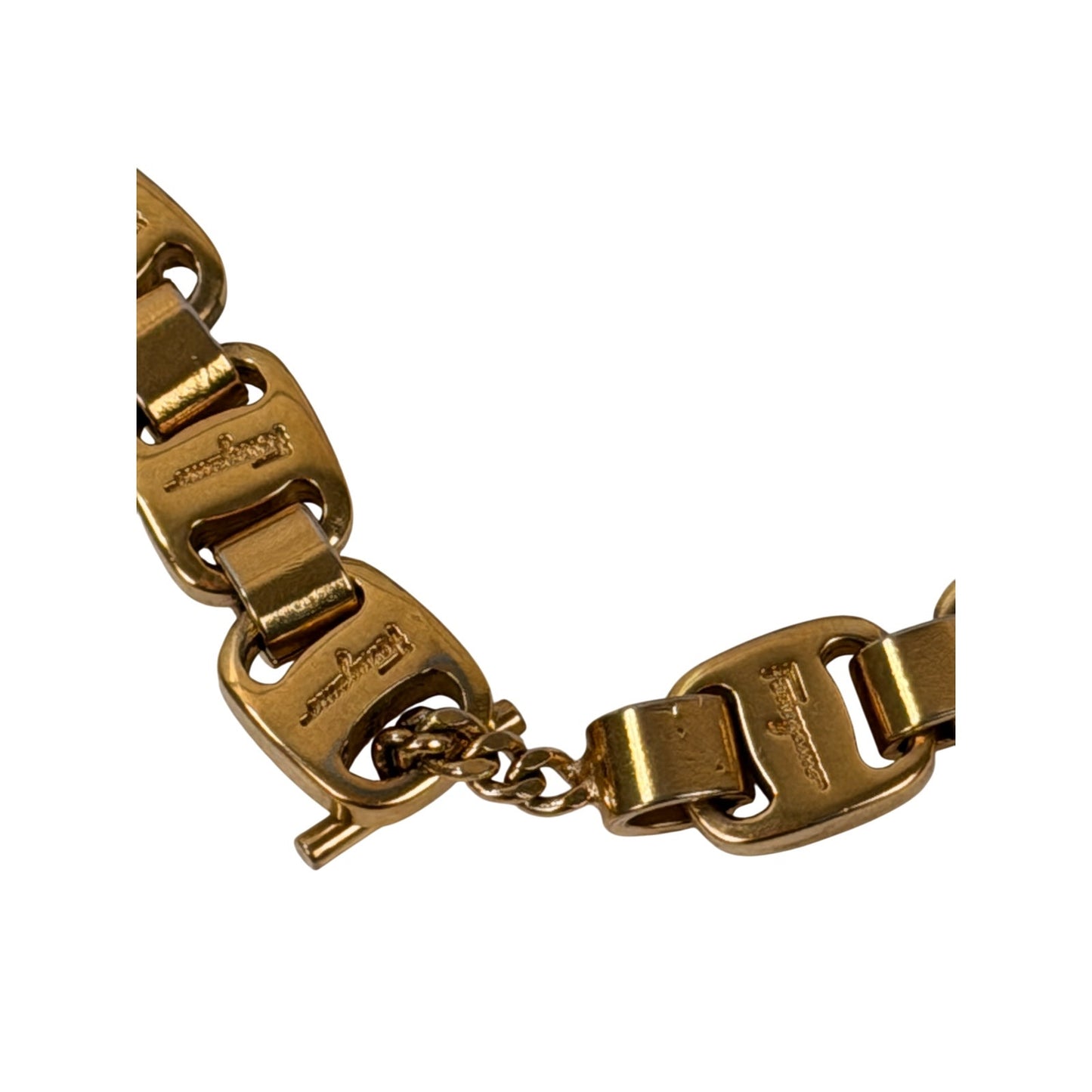 Salvatore Ferragamo Gold Plated Chain Vintage Necklace
