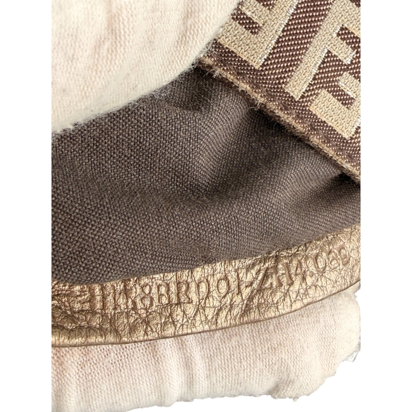 Fendi Beige/Brown Zucchino Fabric and Leather Mama Baguette Bag