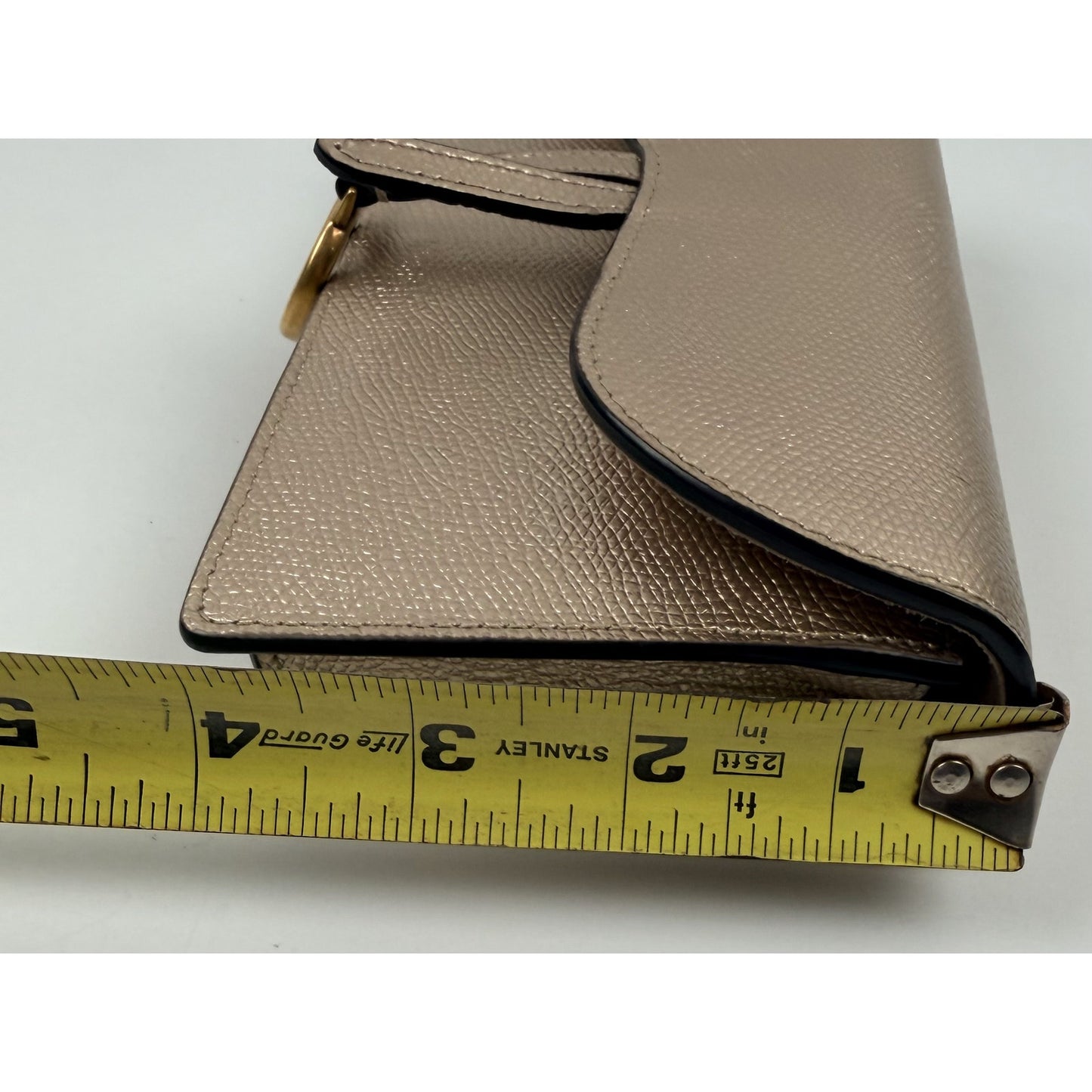 Christian Dior Metallic Grained Calfskin Saddle Belt Bag in gold