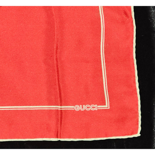 RED Gucci Silk GG Logo Pocket Square /Handkerchief