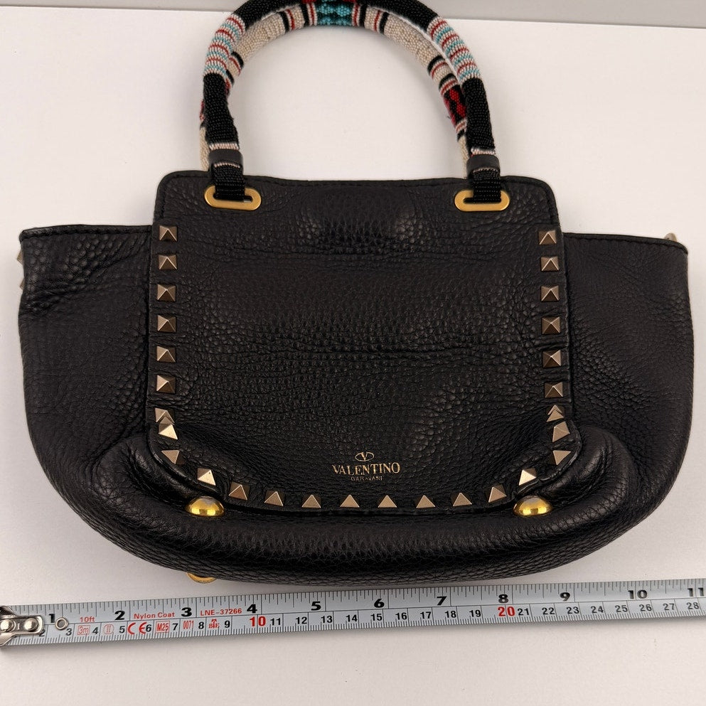 Valentino  Rockstud Mini Tote with Beaded Top Handle