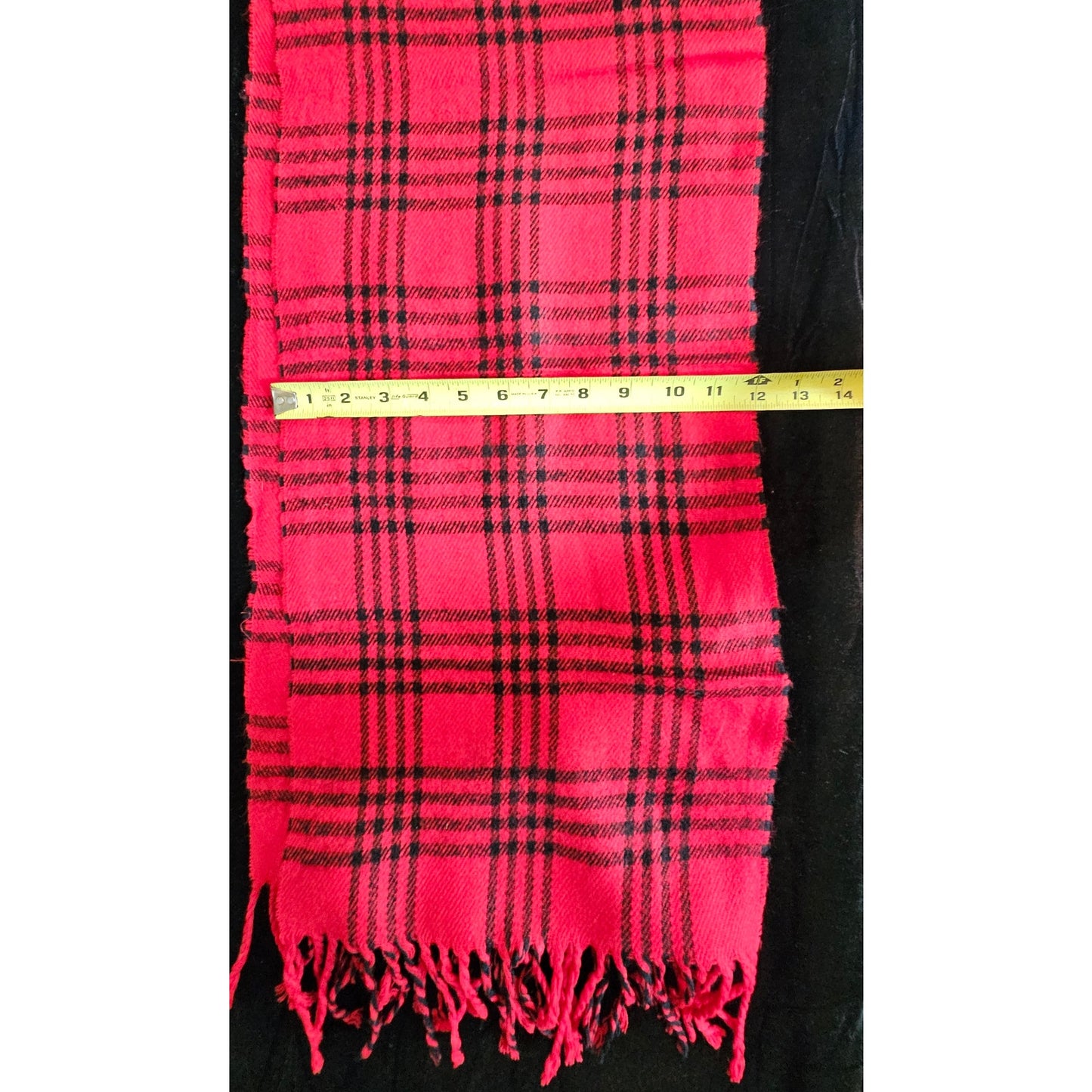 BURBERRYs of London 100% Lambswool RED Scarf Shawl Nova Check Vintage Made In England