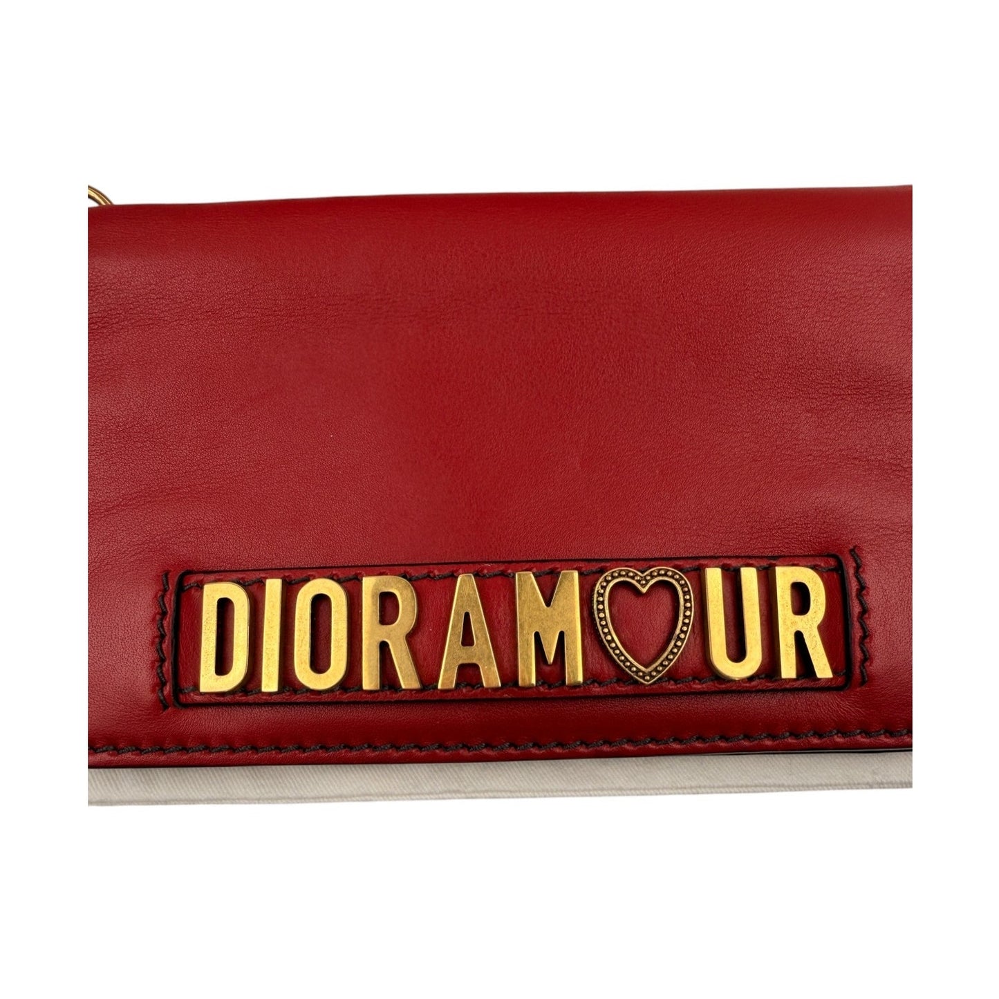 Dior Dioramour Red Clutch with Chained Wristlet