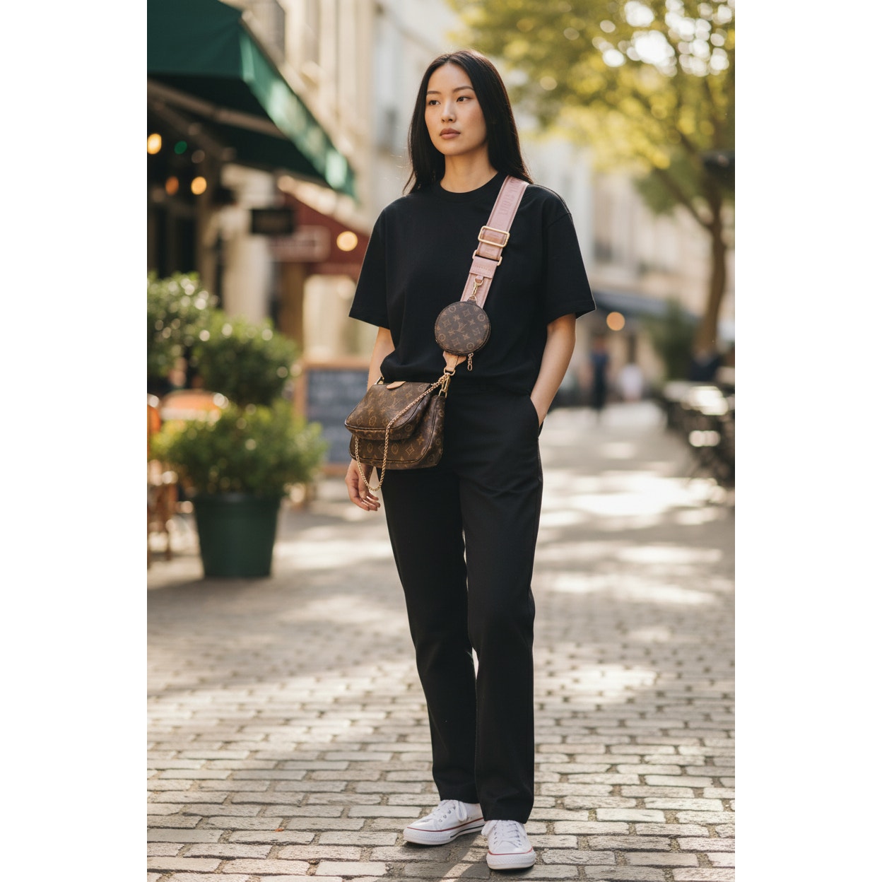 Louis Vuitton  Monogram Multi Pochette Accessories Rose Clair