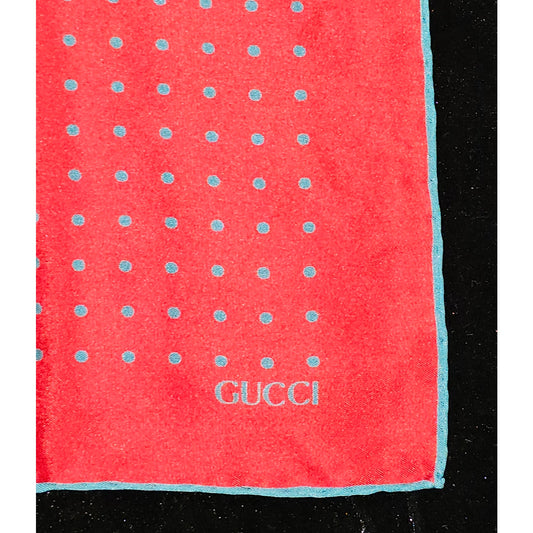 Gucci Silk Polka Dot Pocket Square /Handkerchief