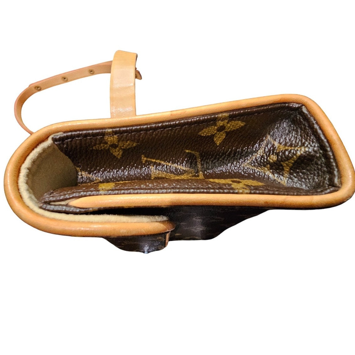 Louis Vuitton Pochette Florentine Monogram (With Snap Leather Belt) Brown XS