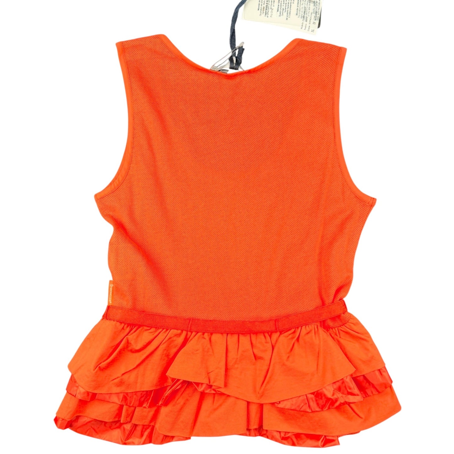 Moncler Orange Cotton Frill Tank Top Sz XS