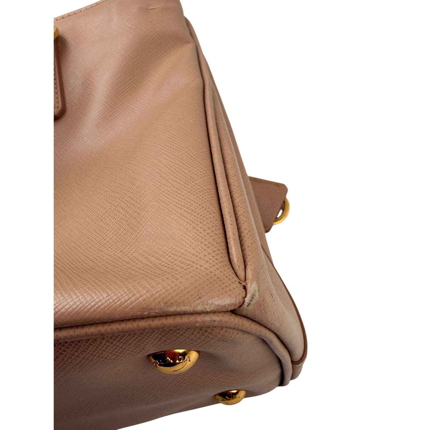 Prada  Nude/Pink Saffiano Leather Galleria Double Zip