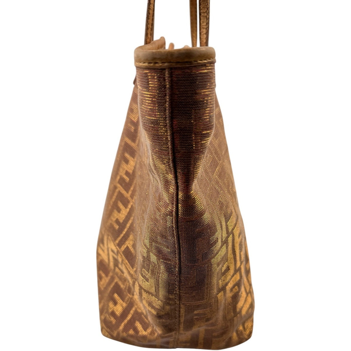 FENDI Metallic Lurex Zucca Roll Shopping Tote