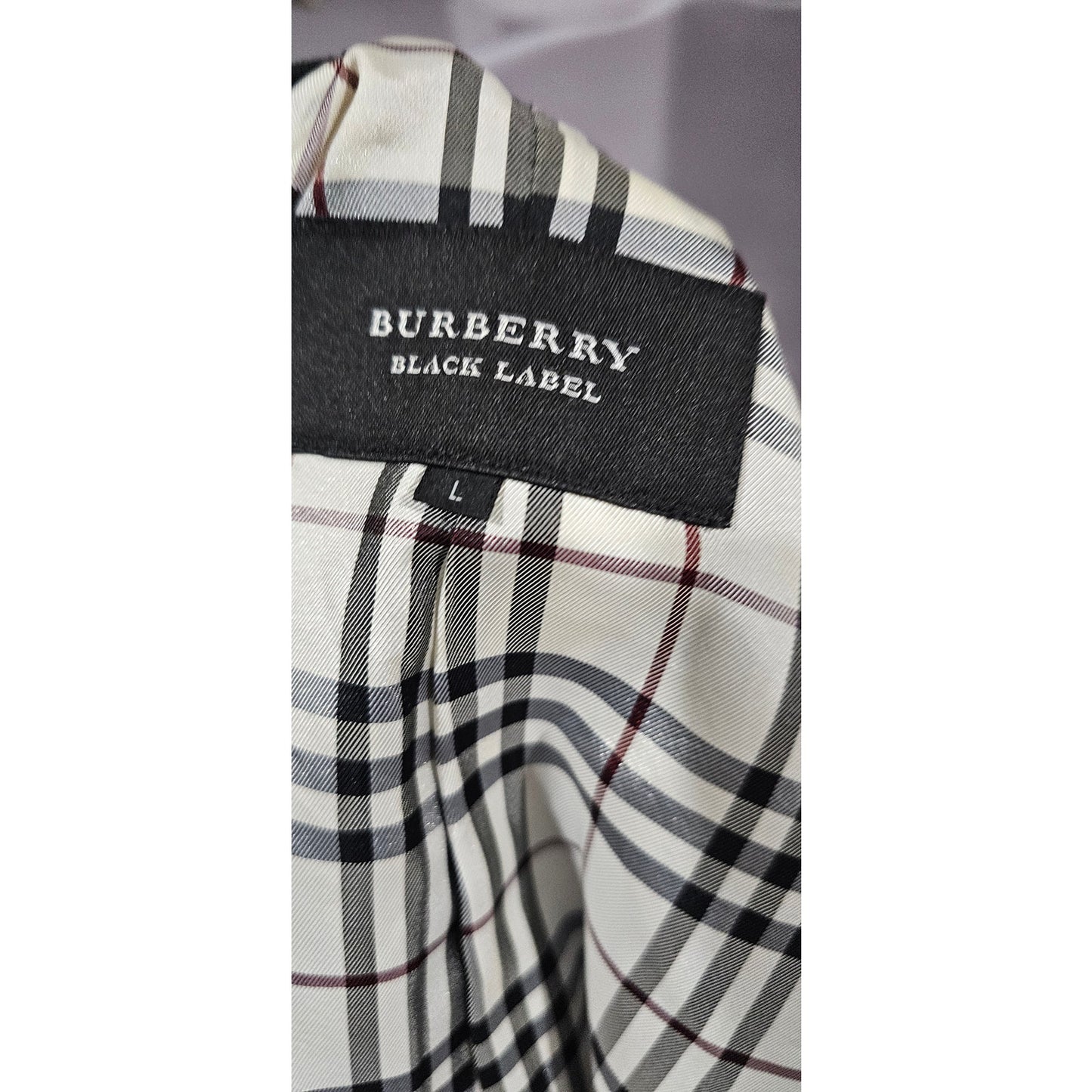 BURBERRY BLACK LABEL Velvet Napoleon Pea Coat Silver Button Men's
