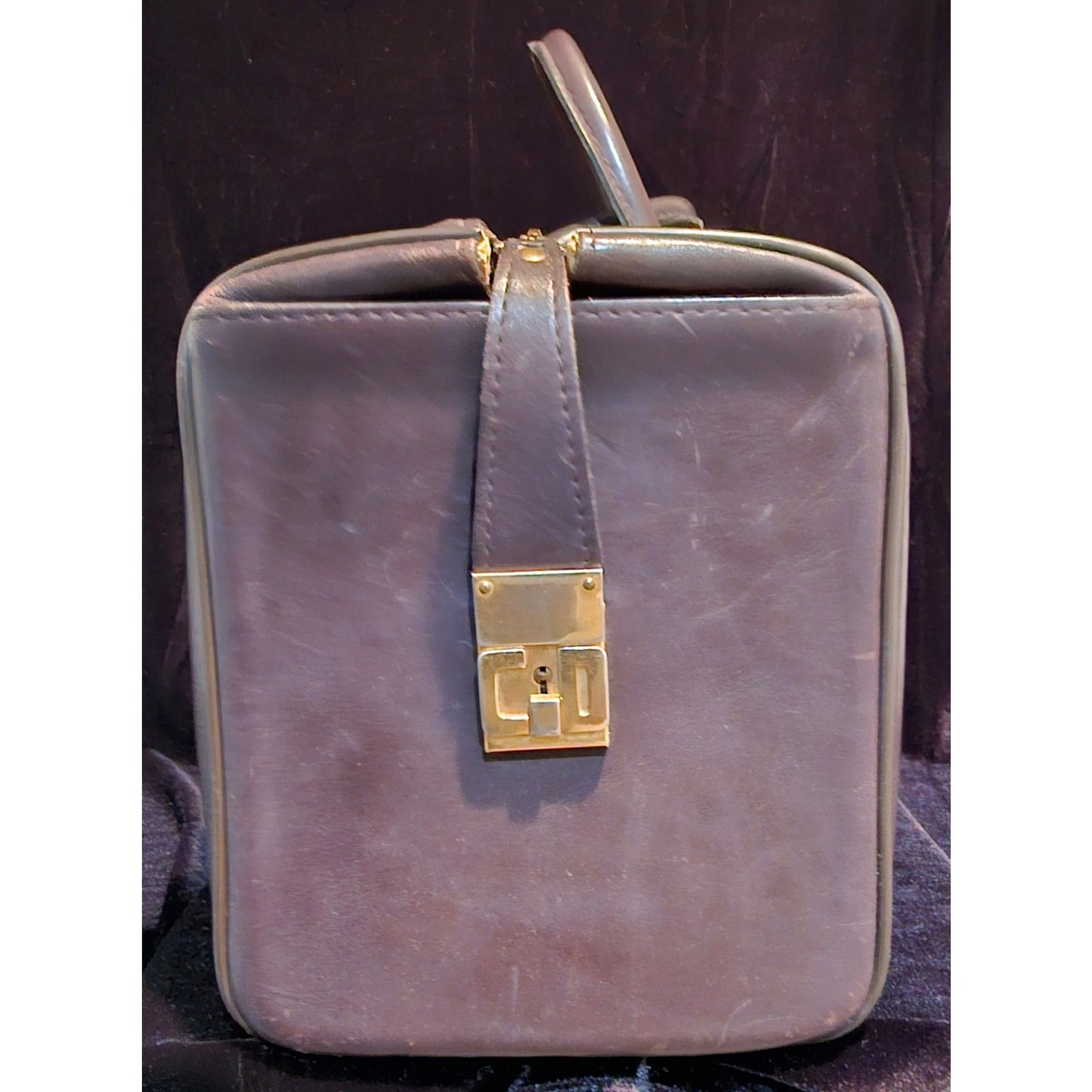 CHRISTIAN DIOR 1960s RARE Early Oblique Monogram Box Travel Bag